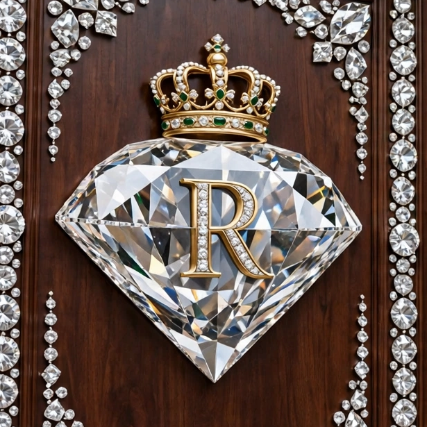 The Crown R inside one big faceted diamond — the Mr. Realla Network emblem
